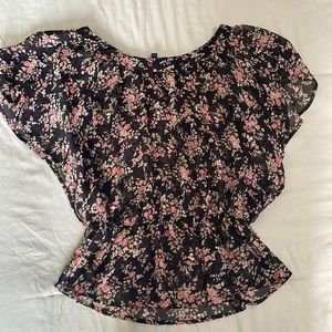 Sheer floral blouse